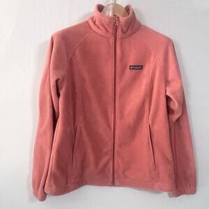 Columbia Full Zip Fleece Winter Jacket Women’s Coral Sunrise Pink Orange XL